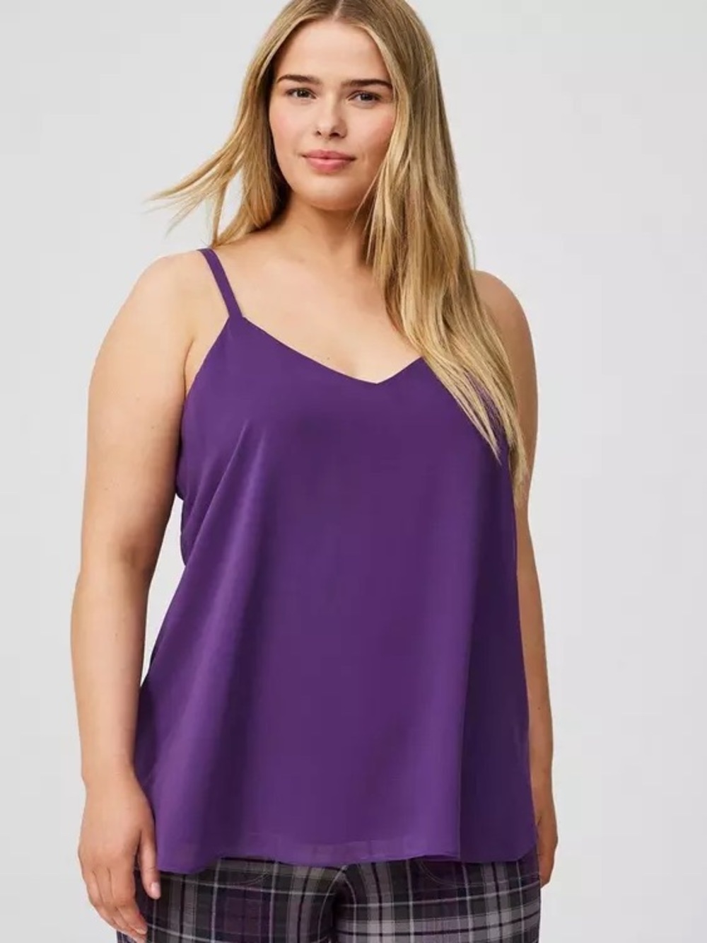 Torrid Purple Sophie Chiffon Swing Cami Size 1 - Picture 8 of 12